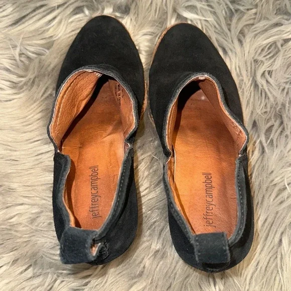 Jeffrey Campbell Rosalee Black Oiled Suede Ankle Boot Booties Size 8.5 - Picture 11 of 12